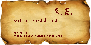 Koller Richárd névjegykártya