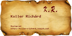 Koller Richárd névjegykártya